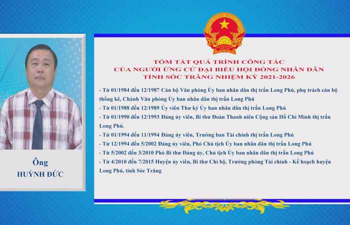 Chương trình hành động của ứng cử viên đại biểu HĐND tỉnh Sóc Trăng nhiệm kỳ 2021-2026 đơn vị số 07 - Huyện Long Phú (Kỳ 1)